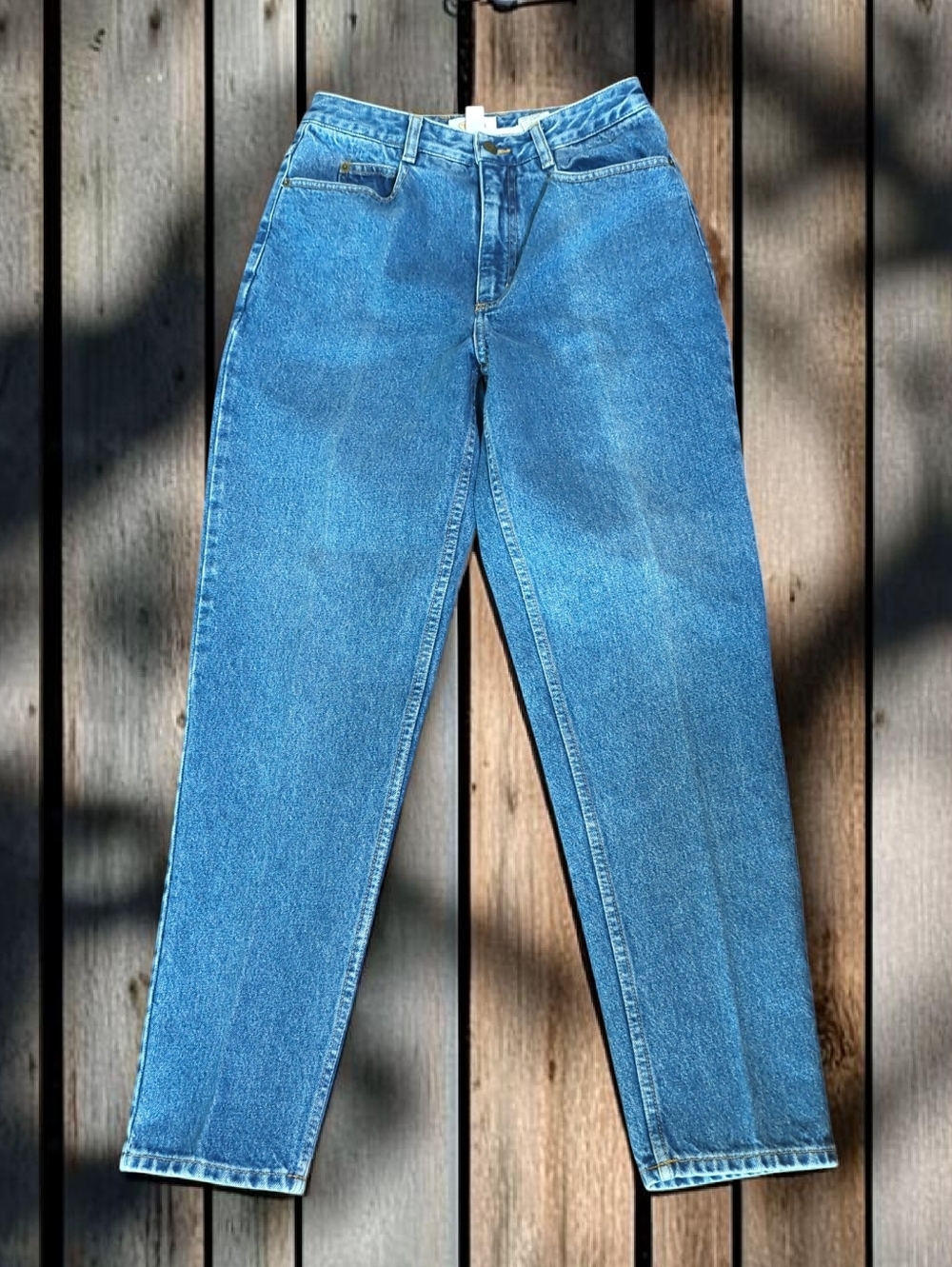 Vtg Talbots High-Rise Straight Tapered Leg Jeans -Blue Cotton Denim W28 L31 Sz 8